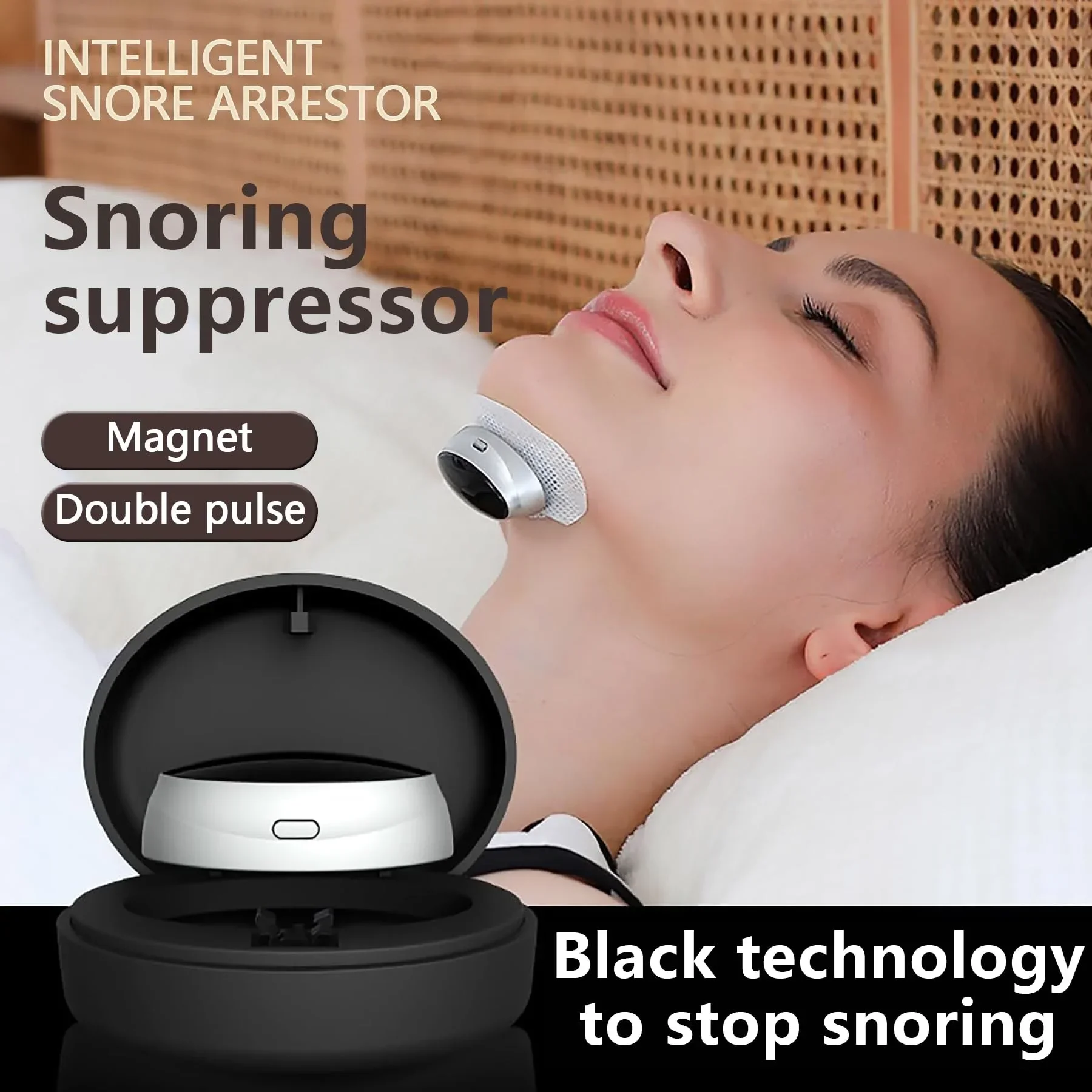

Electric Anti Snoring Devices Anti Snore Chin Strap Anti Snoring Bean Snoring Sleep Easy to use Portable Three Speed Adjustment
