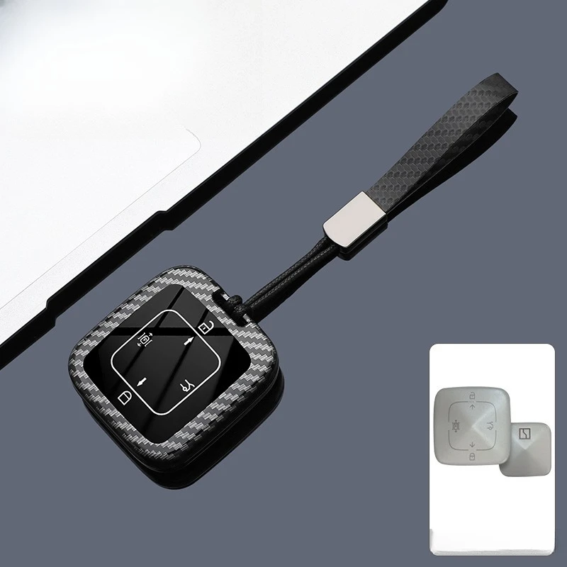 ABS Key Fob Cover for ZEEKR 9X/007GT/001 FR/7X/MIX/009/8X, Durable Plastic Protective KeyCase Shell with Keychain, Anti-Scratch 6