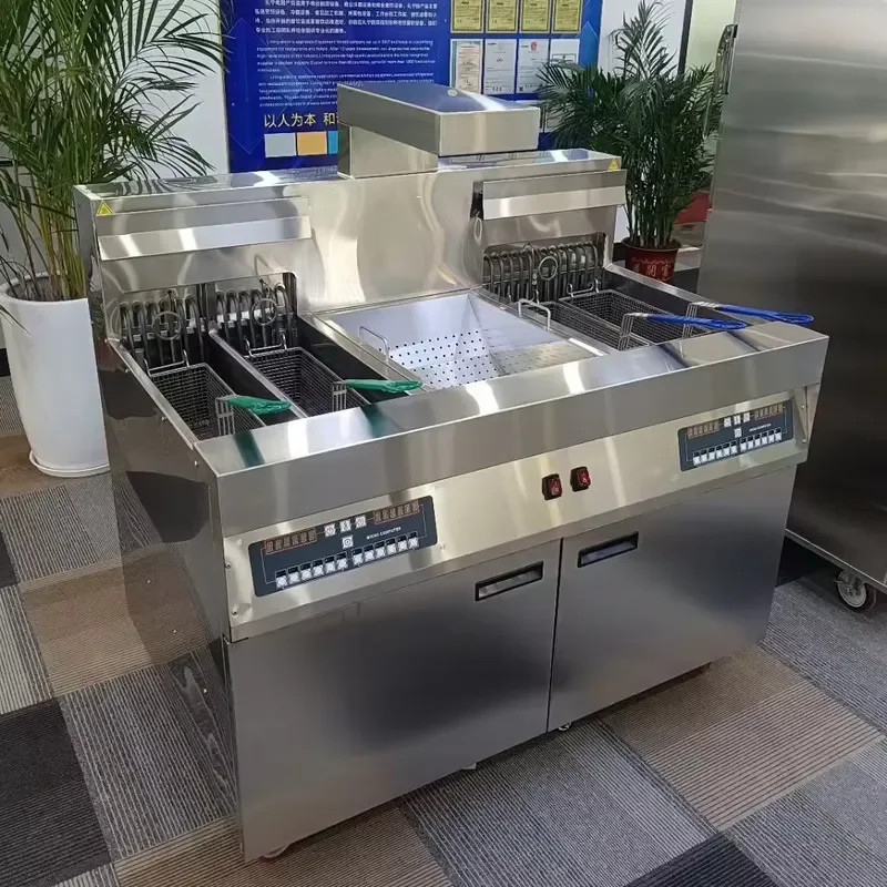 Commercial Electric Open Fryer with Dump Heating Station and Oil Filtration System for Restaurant Kitchen Use