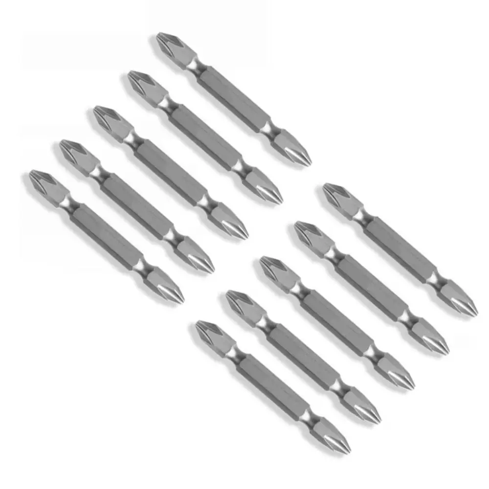 

10PCS PH2 Double-ended Screwdriver Bit Magnetic Impact Resistance Cross Drill Bit Non-slip Hex Shank Driver Bit for Makita