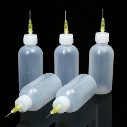 50ml Plastic Hand Bottle Cleaner Soldering Cleaning Clear Liquid Flux Alcohol Oil Dispenser DIY Repair With Needle Tip
