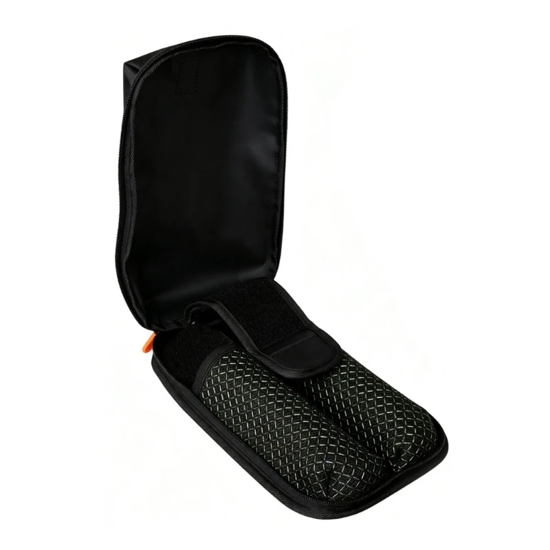 Y1AE Mic Pair Storage Case Bag with Separate Interior Positions, Wide Fastening Band, and 2-Slot Mic-Pull Fastening Design for