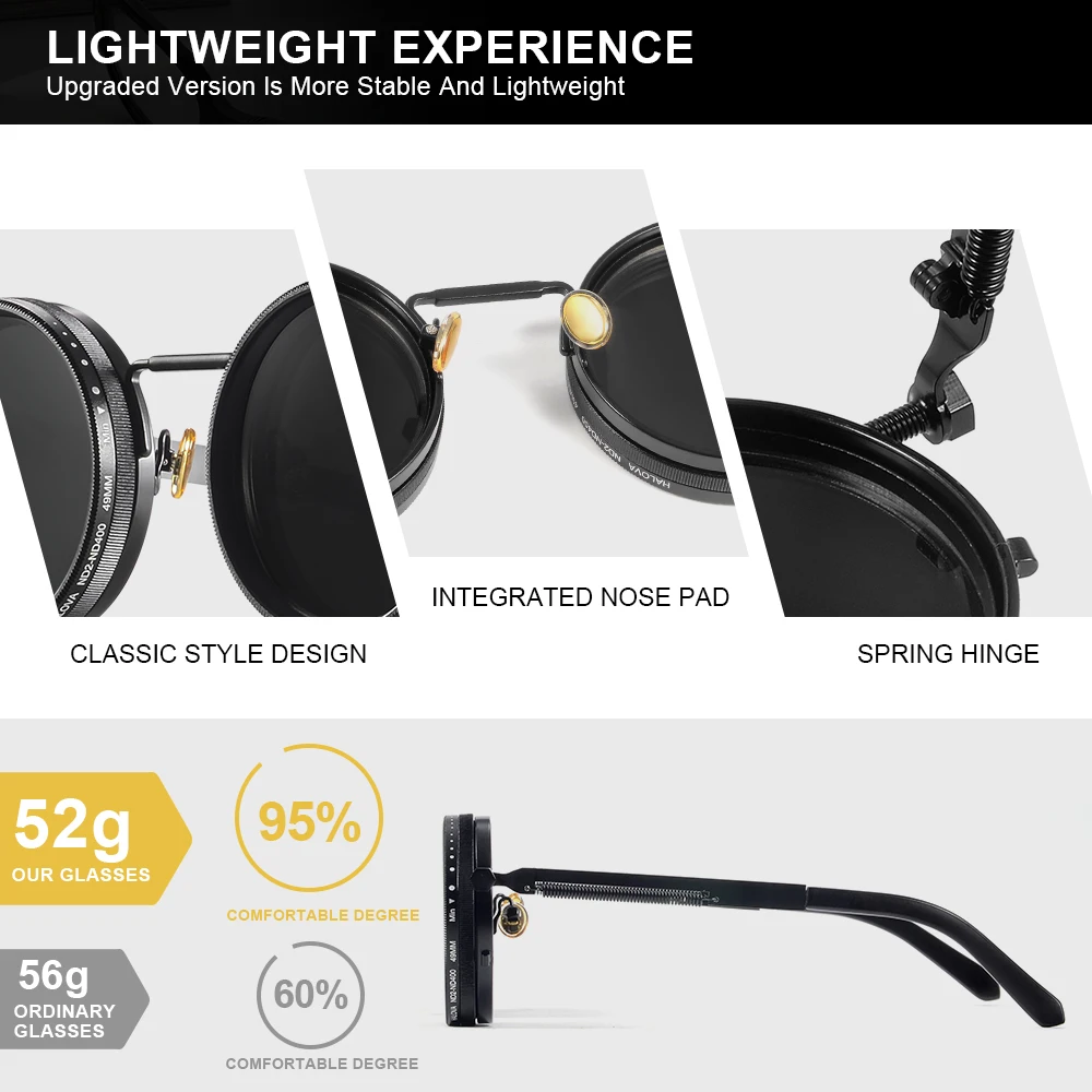 CRIXALIS الاستقطاب النظارات الشمسية المستديرة ND9 قابل للتعديل يعتم الرجال النساء ريترو فاسق الرجال الصيد النظارات في الهواء الطلق ظلال UV400