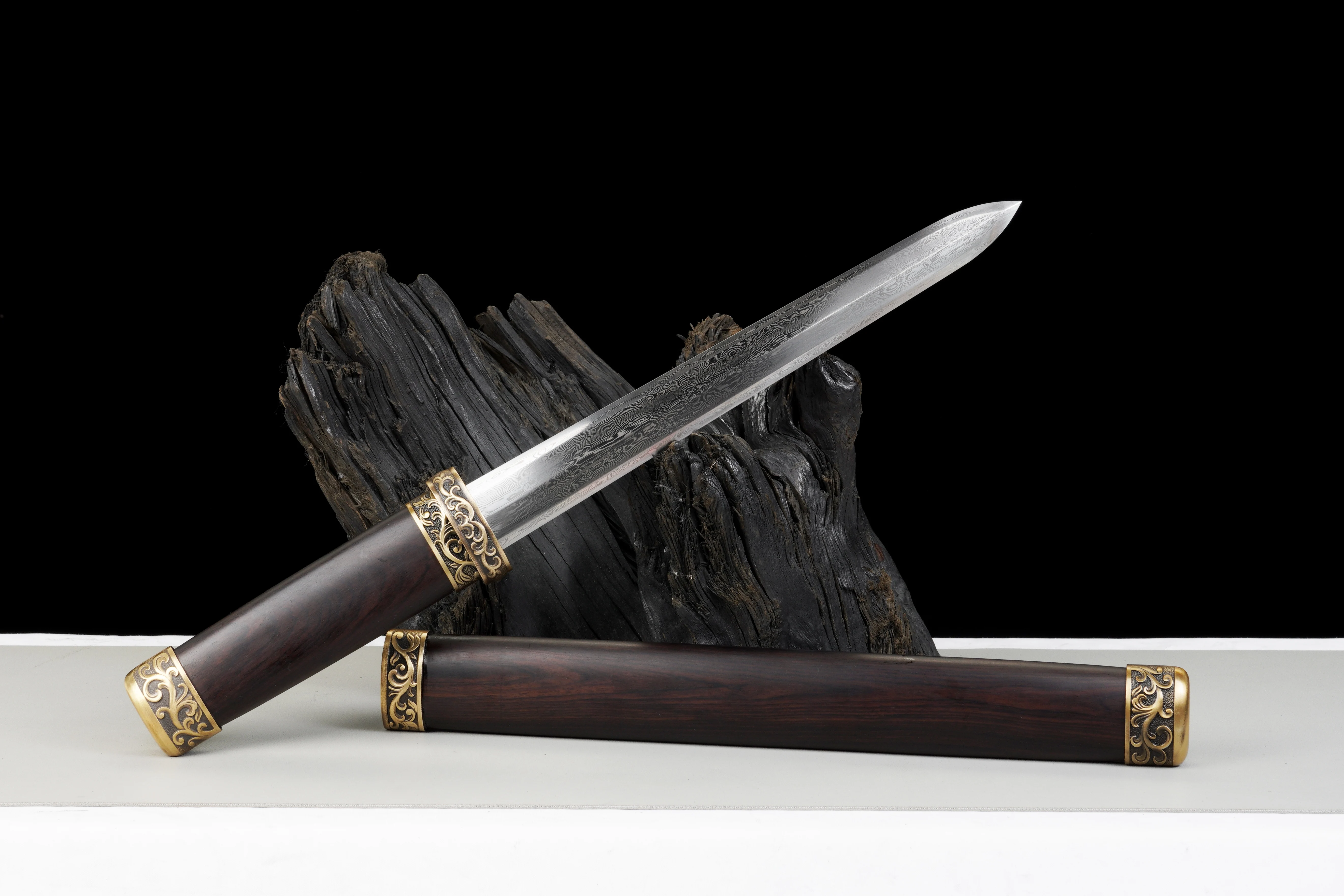52cm Genuine Chinese samurai sword Japanese short katana, unique gift for men Full Tang Damascus steel sharp blade,unforgettable