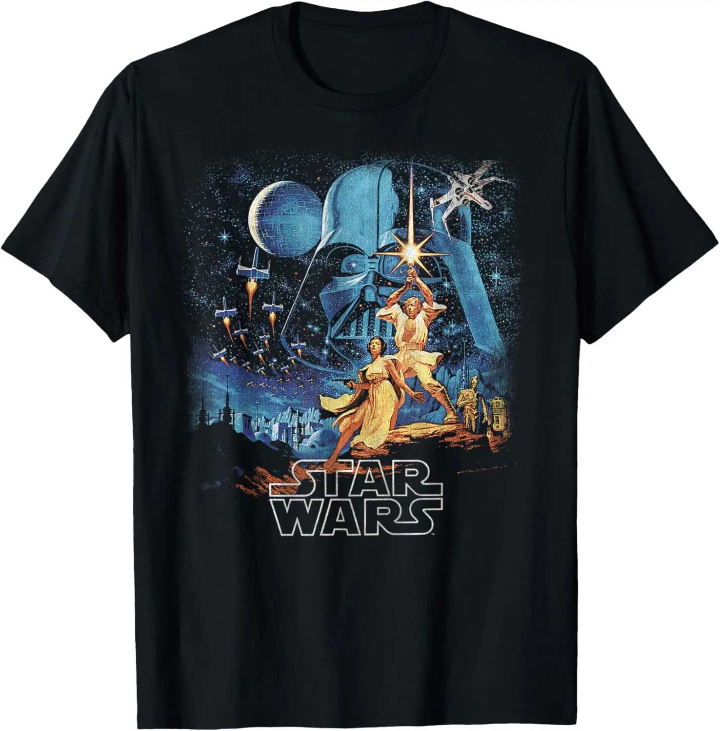 A New Hope Faded Vintage Retro Poster Disney+ T-Shirt