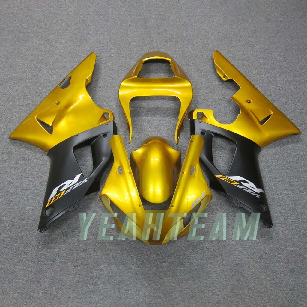 Diy Golden Black Fairings for Yamaha Yzf R1 2000 2001 Plastic Kit Yzfr1 00 01 Yzf1000 Bodywork Fairing Kits Part