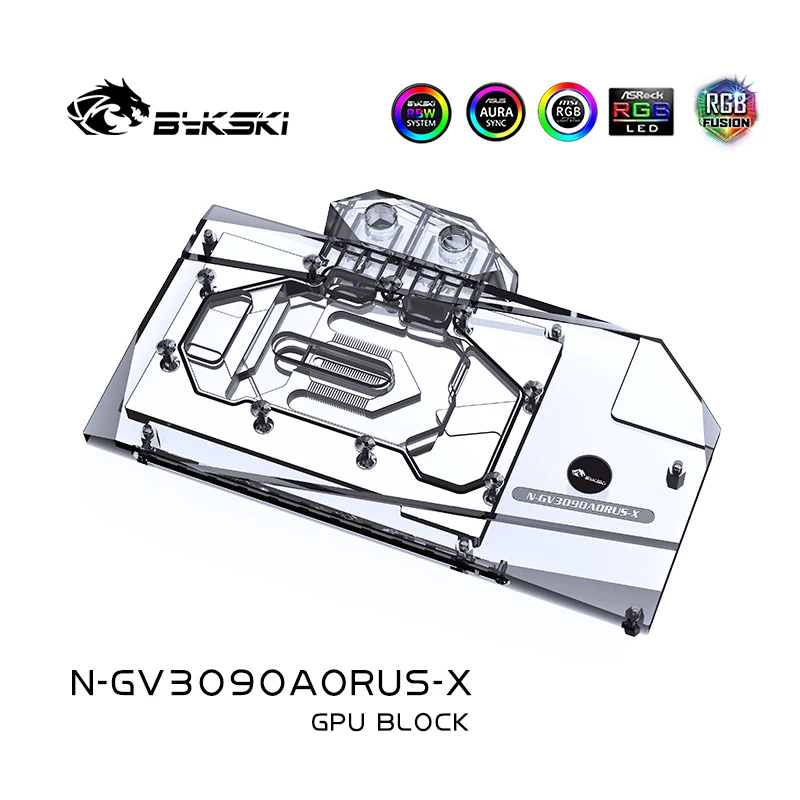 Bykski GPU Blocco di raffreddamento ad acqua personalizzato per Gigabyte GeForce RTX 3090/3080 AORUS, dispositivo di raffreddamento a liquido per scheda grafica Watercooler