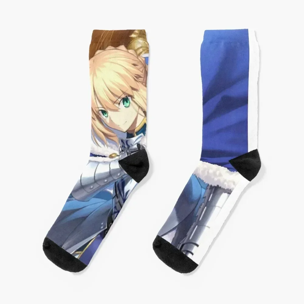 Fate Grand Order (FGO) - Artoria Pendragon/King Arthur (Saber) Gold Back Socks Novelties retro Socks Men Women's