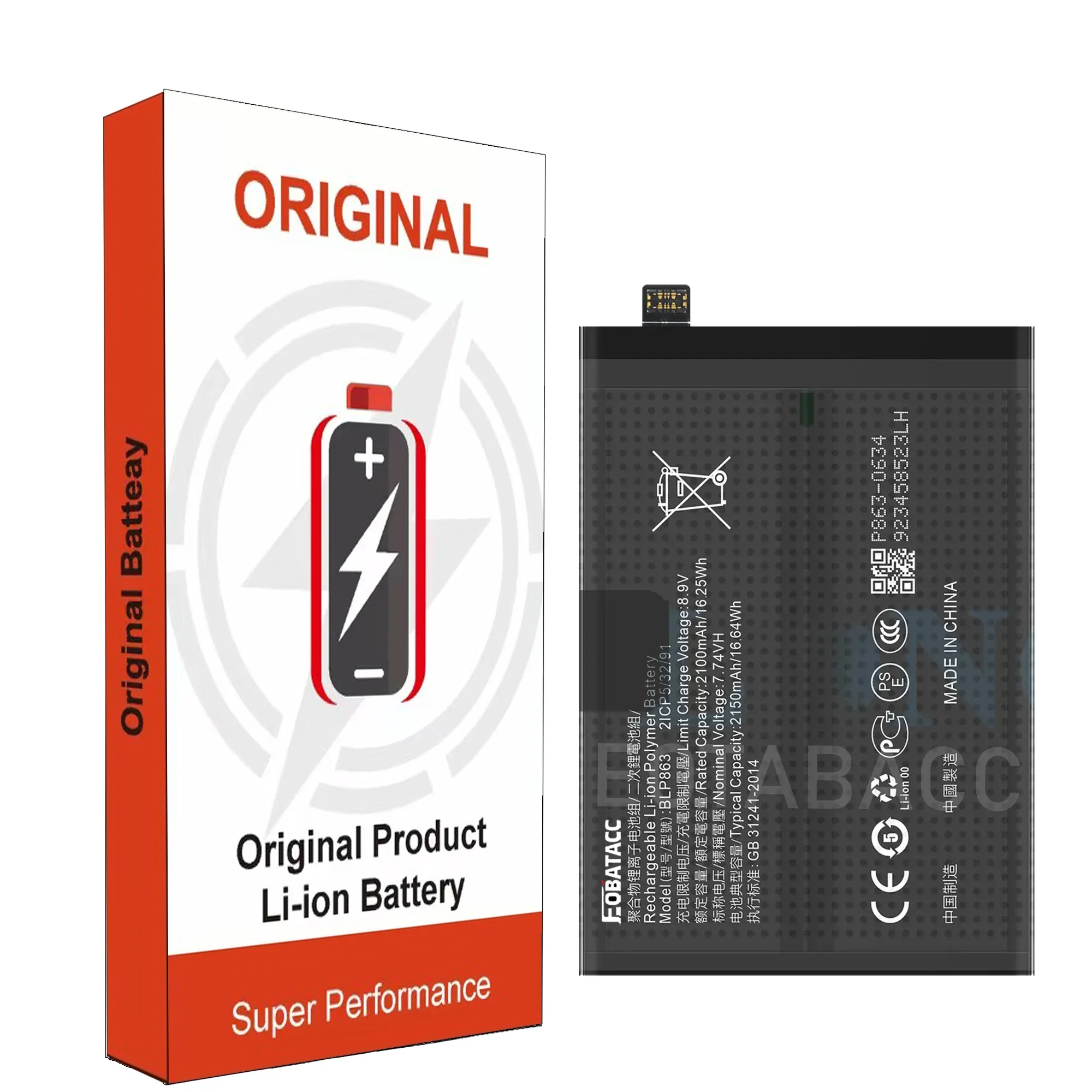 

2025 Years EOBATACC 100% New Battery BLP863 For OPPO Reno 6 5G Battery +Free Tools