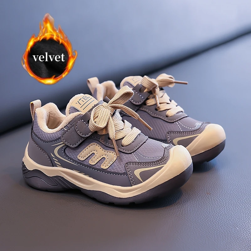

Outdoor Warm Children's Winter Sneakers Comfy Fur Platform Running Shoes Boys Girls Non-slip Casual Sneakers Kids Sports Shoes
