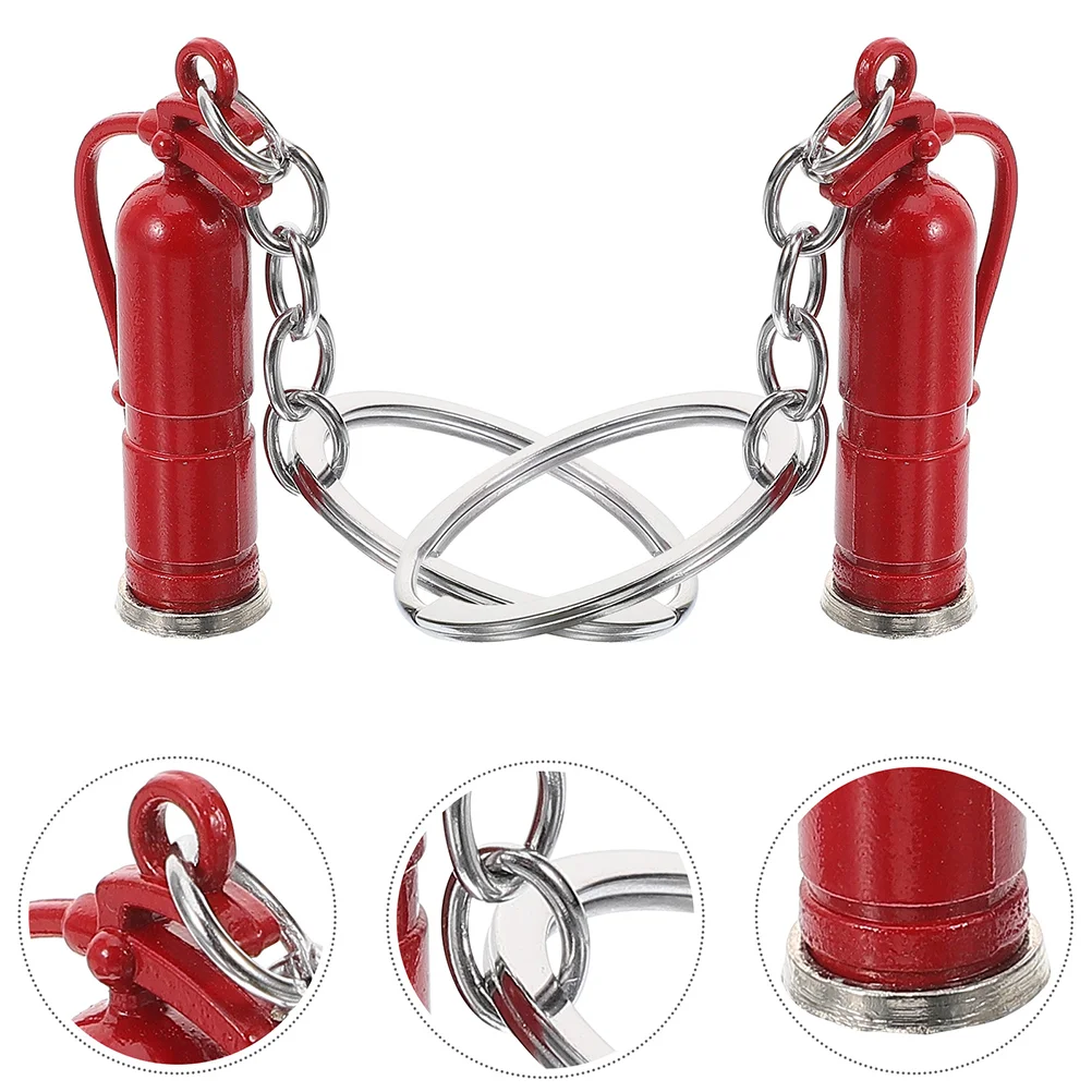 6pcs Firefighter Keychain Decor Alloy Keyring Stylish Keychain Extinguisher Keychain Firefighter Keyring Pendant Hanging Firefig