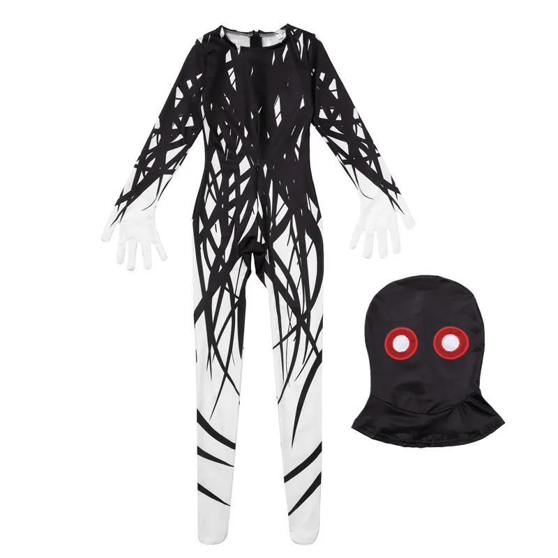 Halloween dla dzieci czerwone oko drzewo Demon kostium do odgrywania ról zamek z nadrukiem straszna maska body dla dzieci wakacyjny kostium wydajnościowy