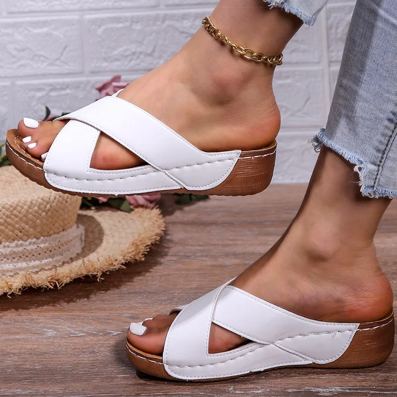 Women's Sandals 2025 Summer Shoes Women Heels Sandals Casual Indoor Outdoor Women Slippers Summer Sandals Heeled Sandalias Mujer image 5