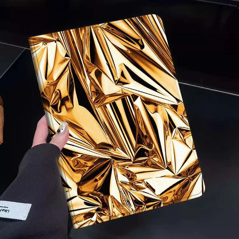 

Чехол для планшета с золотой фольгой и жатой текстурой для Huawei Honor MatePad MediaPad Air 5 6 7 11 V6 V7 V8 V9 X9 X8 T10 T10s C5e T5, подарок