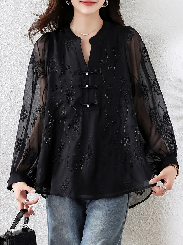 

Аутентичные художественные пуговицы с вышивкой, новый китайский свободный комплект большого размера для женщин, моющийся нагревательный комплект Rhin...