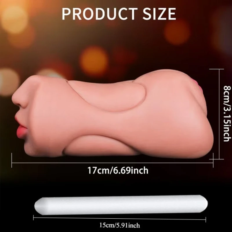 Realistic Male Masturbation Blowjob 3 IN 1 Artificial Vagina Masturbator Cup Deep Throat Oral Anal Clit Adult Products Sex Toy18 view 6