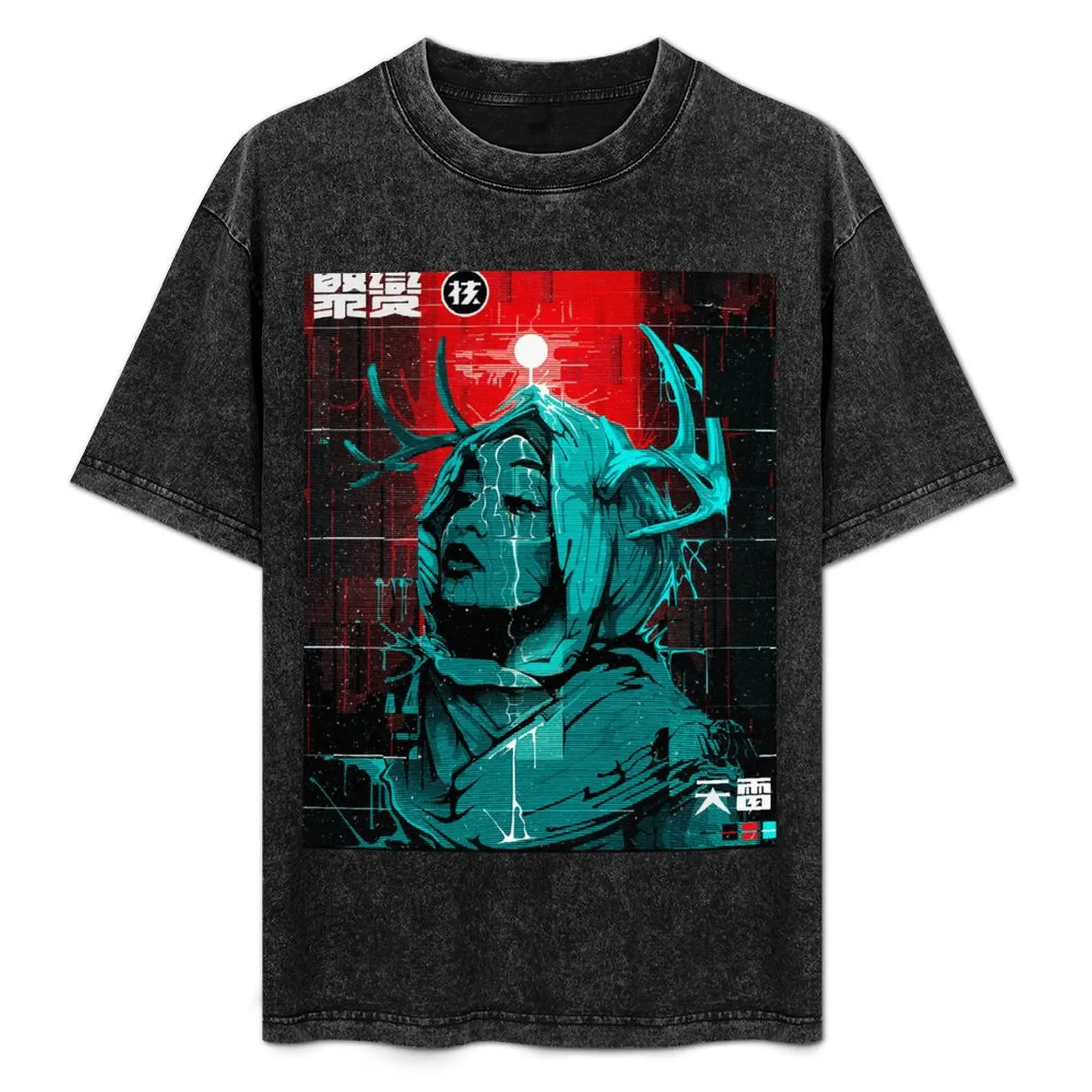 

Cyberpunk Glitch Girl Urban Style Design T-Shirt Light Athletic Short Sleeve Tee Shirt