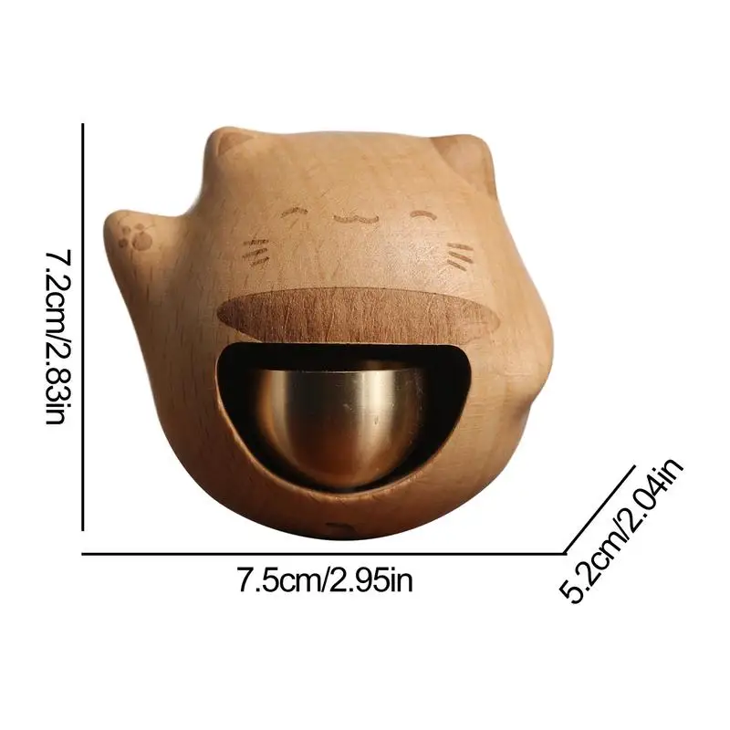 Creative Magnetic Doorbell Magnetic Door Bell Wooden Cat Shopkeeper Bell Creative Lucky Wind Chimes Alert Door Chime For Home