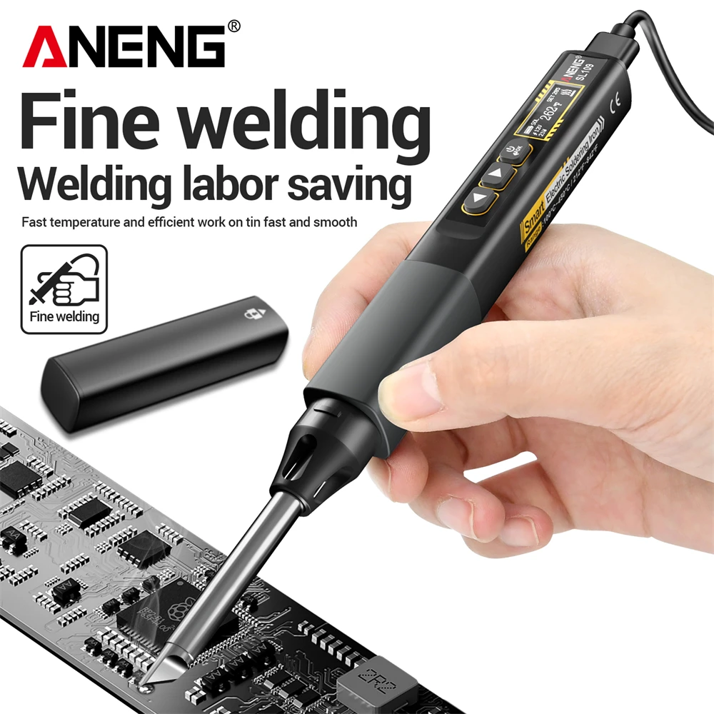 ANENG SL109 Soldering Iron Electric Multimeter 75W Adjustable Temperature Voltage Rechargeable 100℃-450℃ Repair Welding Tool Set