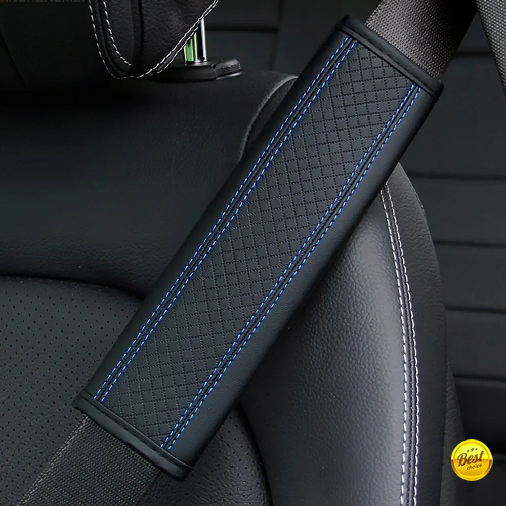 1 STUKS PU lederen reliëf autogordel schouderhoes decompressie Comfort auto-accessoires veiligheidsgordel beschermhoes