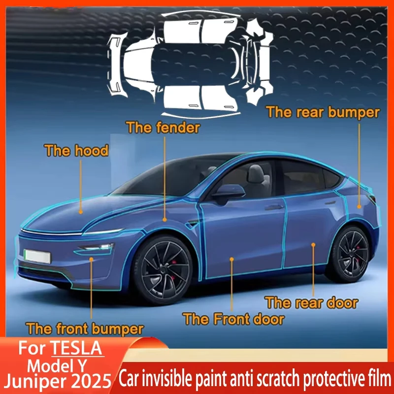 

Tesla Model Y Juniper 2025 2026 Защитная пленка из ТПУ для автомобильной краски, 9 мил, устойчивая к царапинам, прозрачный бюстгальтер PPF, прозрачная защитная крышка