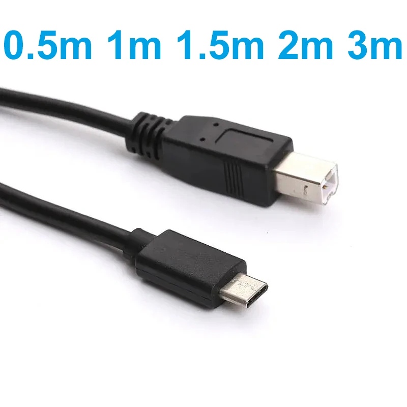 Type-c to Usb B Male Printer Scanner Type-c Bm Square Port Data Cable PVC Standard Tinned Copper Black