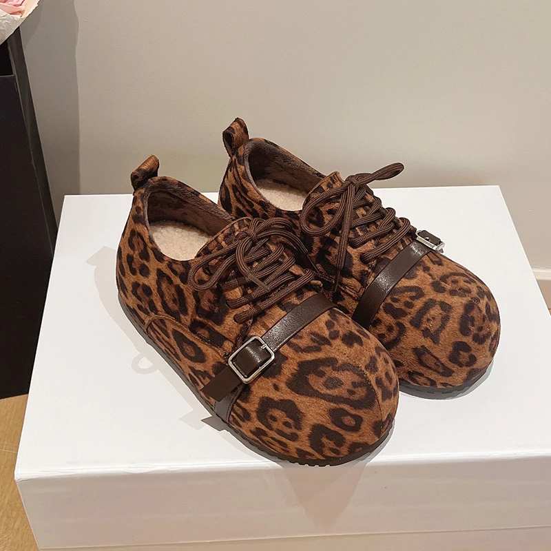 

Осень 2023, новая мода, универсальный дизайн с пряжкой на ремне на шнуровке, флисовая платформа, повышенная верхняя одежда, женская повседневная обувь