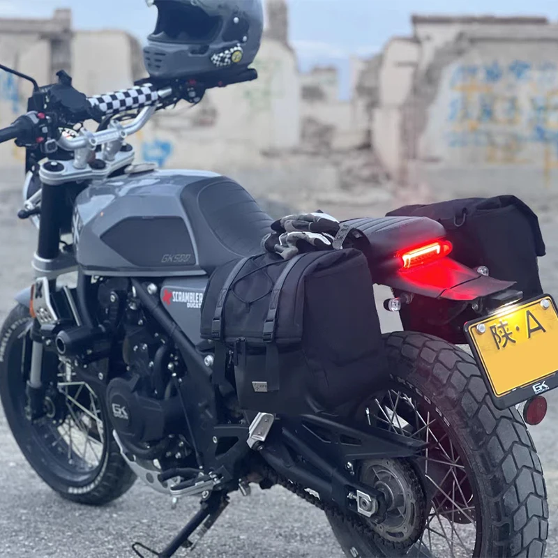 Motorcycle Tail Bag Travel Luggage Side Bags Rack Trunk Back Seat Bag with Shoulder Straps Backpack For Brixton Crossfire 500