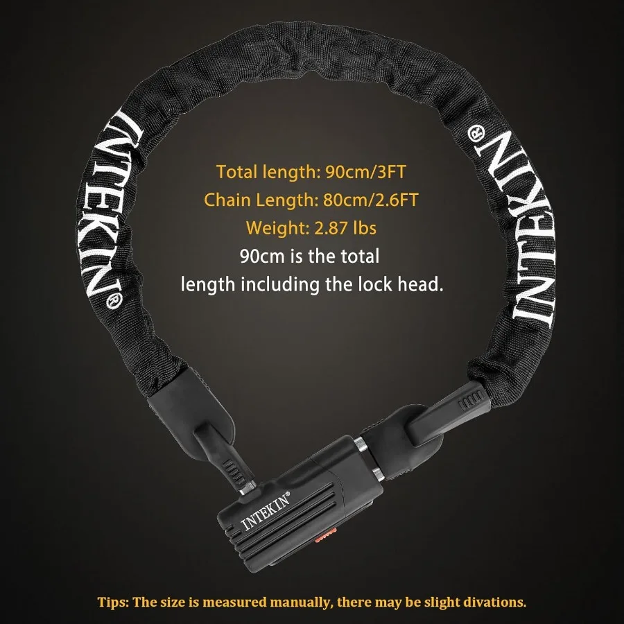 Heavy Duty 3FT 4FT 5FT Bike Chain Lock with 8mm 10mm Thicker Chain for Enhanced AntiTheft Protection Includes 3 Keys Ideal for