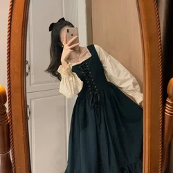 Retro Women Cosplay Dress Renaissance Halloween Costume Long Sleeve Carnival Party Dress Female Princess Dress Medieval Dress