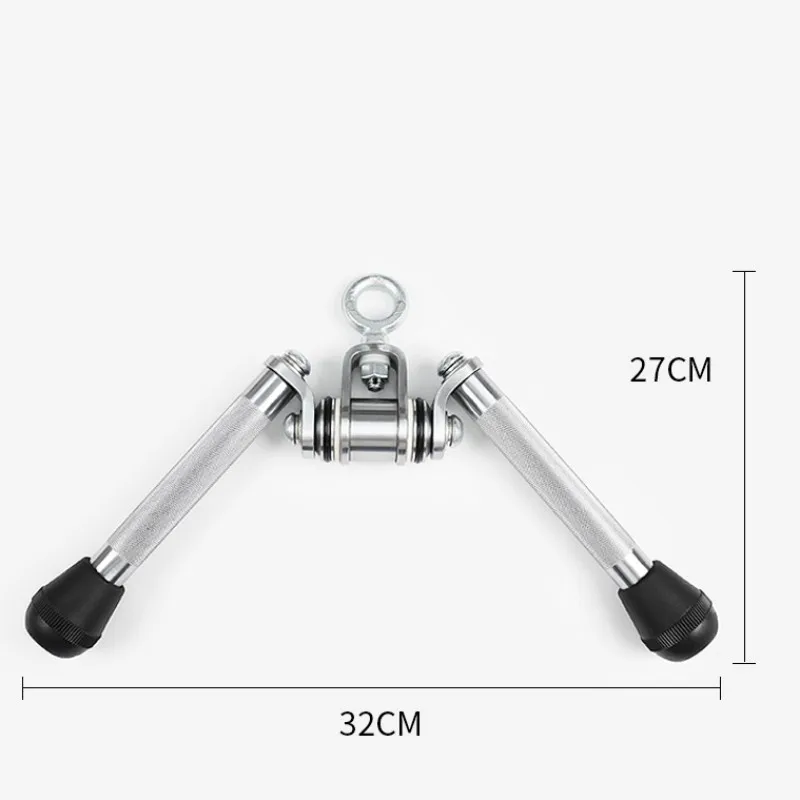 Heavy Duty Rotating Double D Handle V-Shaped Bar Home Gym Row Attachment for Cable Machine LAT Pull Down Grips D Shape Hand Grip