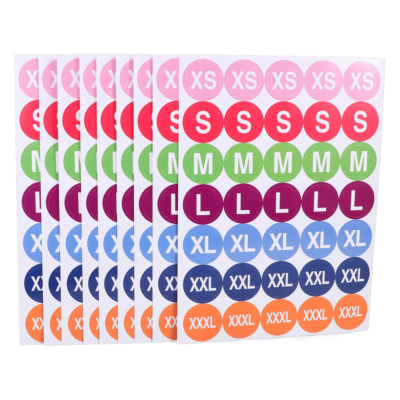350Pcs Clothing Size Round Stickers Colorful Size Label Stickers for T Shirts Sweaters Coats Retail Labels Shirt Making Supplies