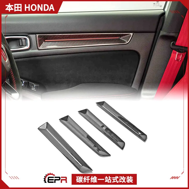

Подходит для HONDA Honda Type R FL5, наклейки для модификации интерьера из углеродного волокна, декоративные планки для дверей улучшены и установки.