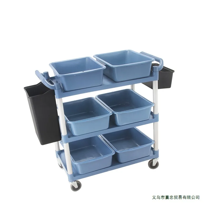 Food cart, small cart, mobile hotel, commercial restaurant, bowl collection and food delivery cart, three-story hotel cart