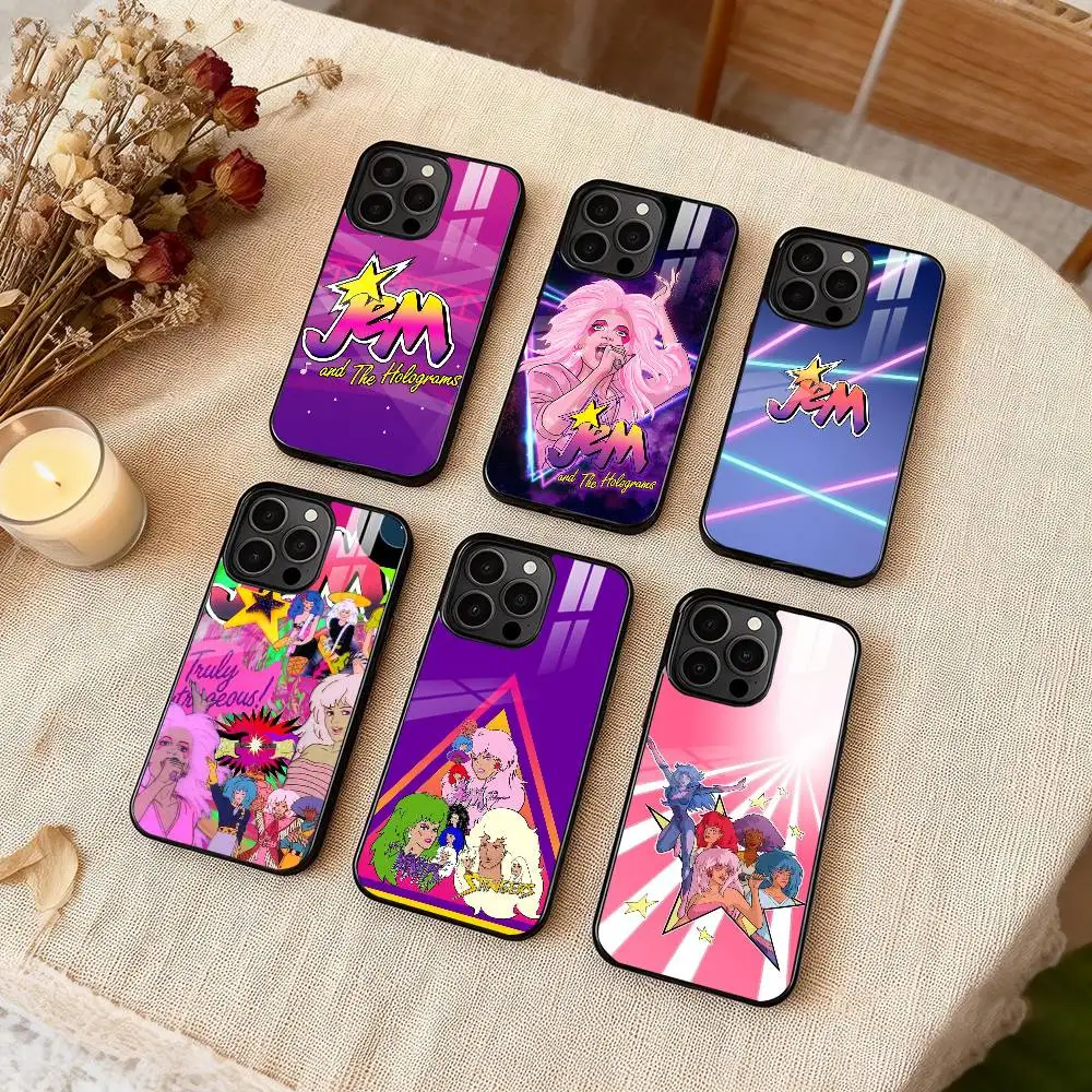 

J-Jem And H-Hologram Phone Case For iPhone 17 16 15 14 13 12 Pro Max Plus for Magsafe Mirror Wireless Magnetic Cover