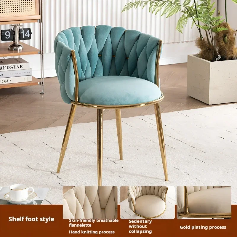Velvet Armchair Nordic Living Room Chair Relaxing Cafe Chair Luxury Design Swivel Lift Chair Silla Trono Stool Furniture 56