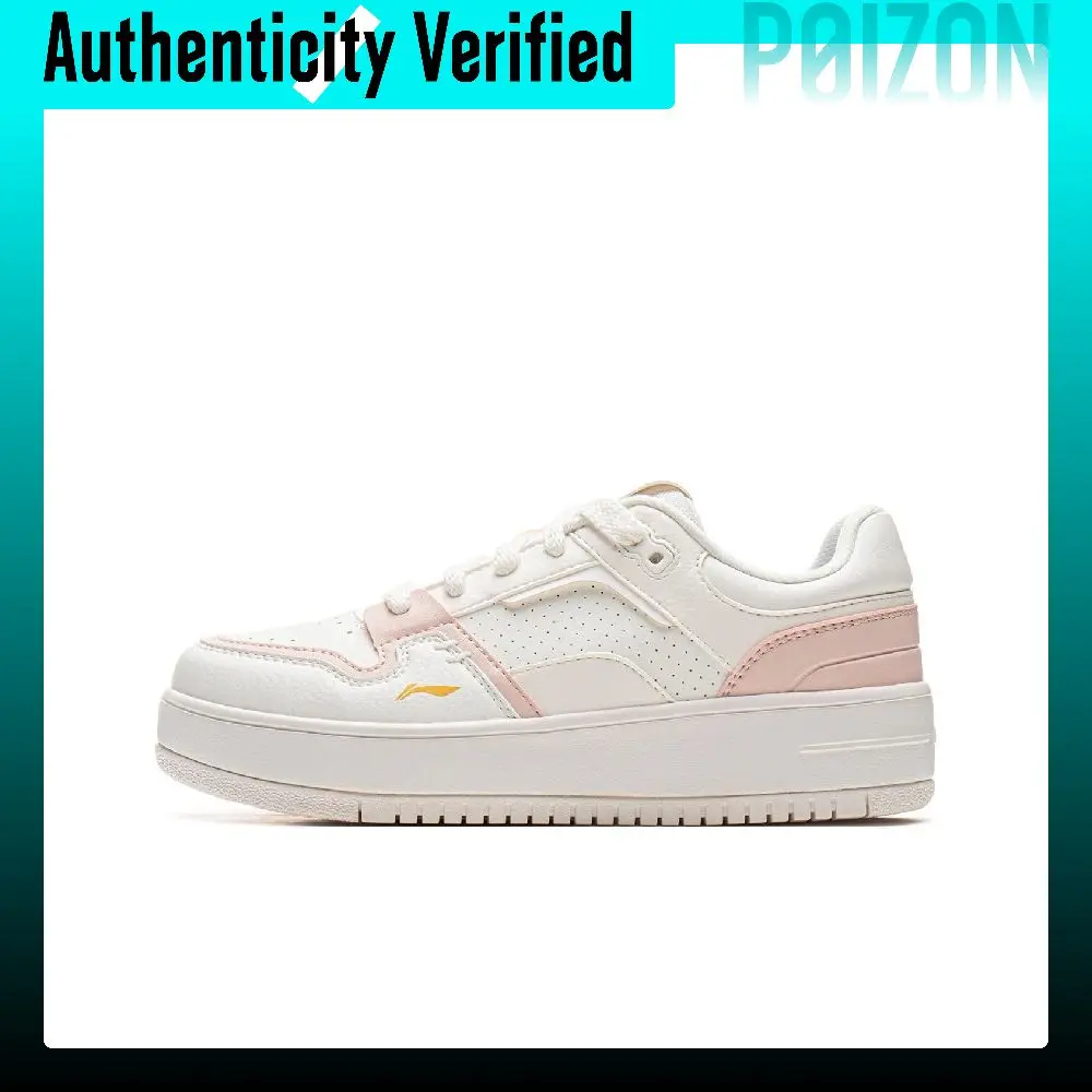 Li Ning Cheese Low top Skateboard Shoes Women's White Orange AGCU366-1