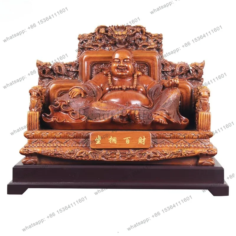 PG    Maitreya Buddha Figurine Large Living Room Wine Cabinet Decoration Laughing Buddha Big Belly Buddha Resin Craft