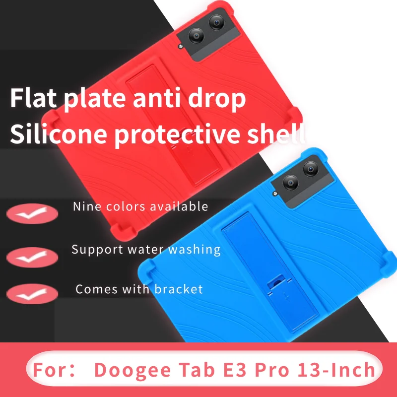 

For Doogee Tab E3 Pro 13-Inch Tablet Case Kid-Friendly Soft Silicone Adjustable Stand Tablet Cover
