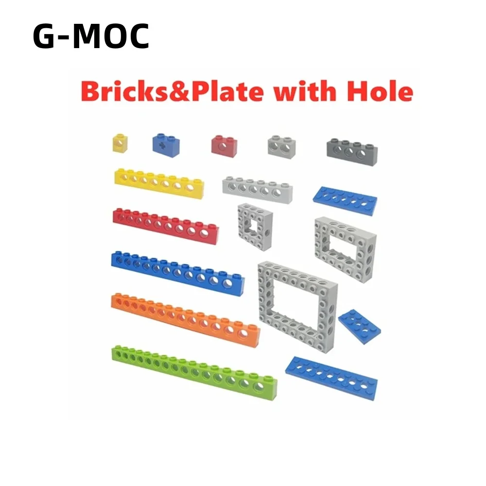 G-MOC Buildings Blocks Bricks Plate with Hole 654132064 2730 3709 32324 32531 32532 3895 3703 32000 DIY EV3 Educational Kid Toys