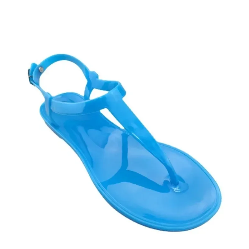 Female Fashion Sandals Outdoor Summer Beach Children Ankle Buckle Strap Flat Shoes PVC Flip Flops Waterproof Lightweight Sandals