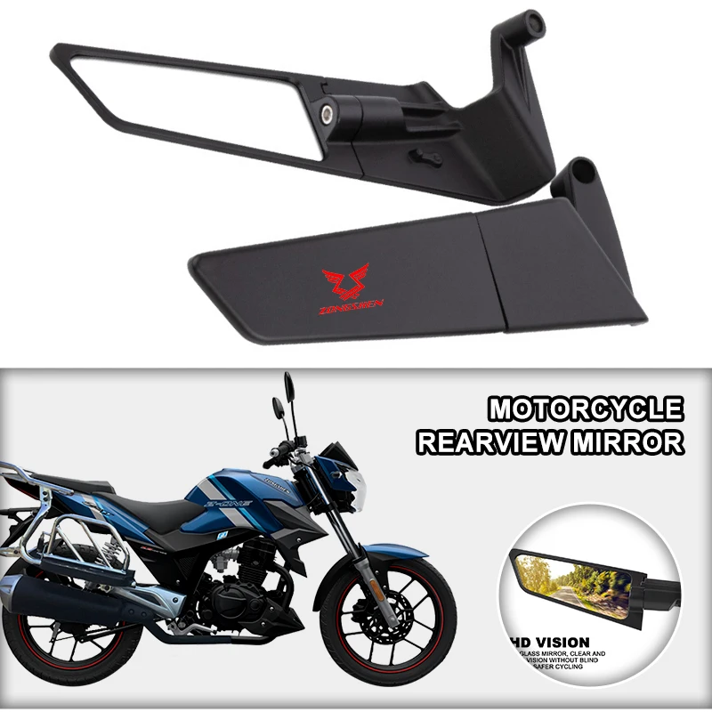 Adjustable Motorcycle Wind Wing Stealth RotateSide View Mirror For Zongshen RX125 RX500 NK125 SR150 LIFE JOY ZS150GY CR500