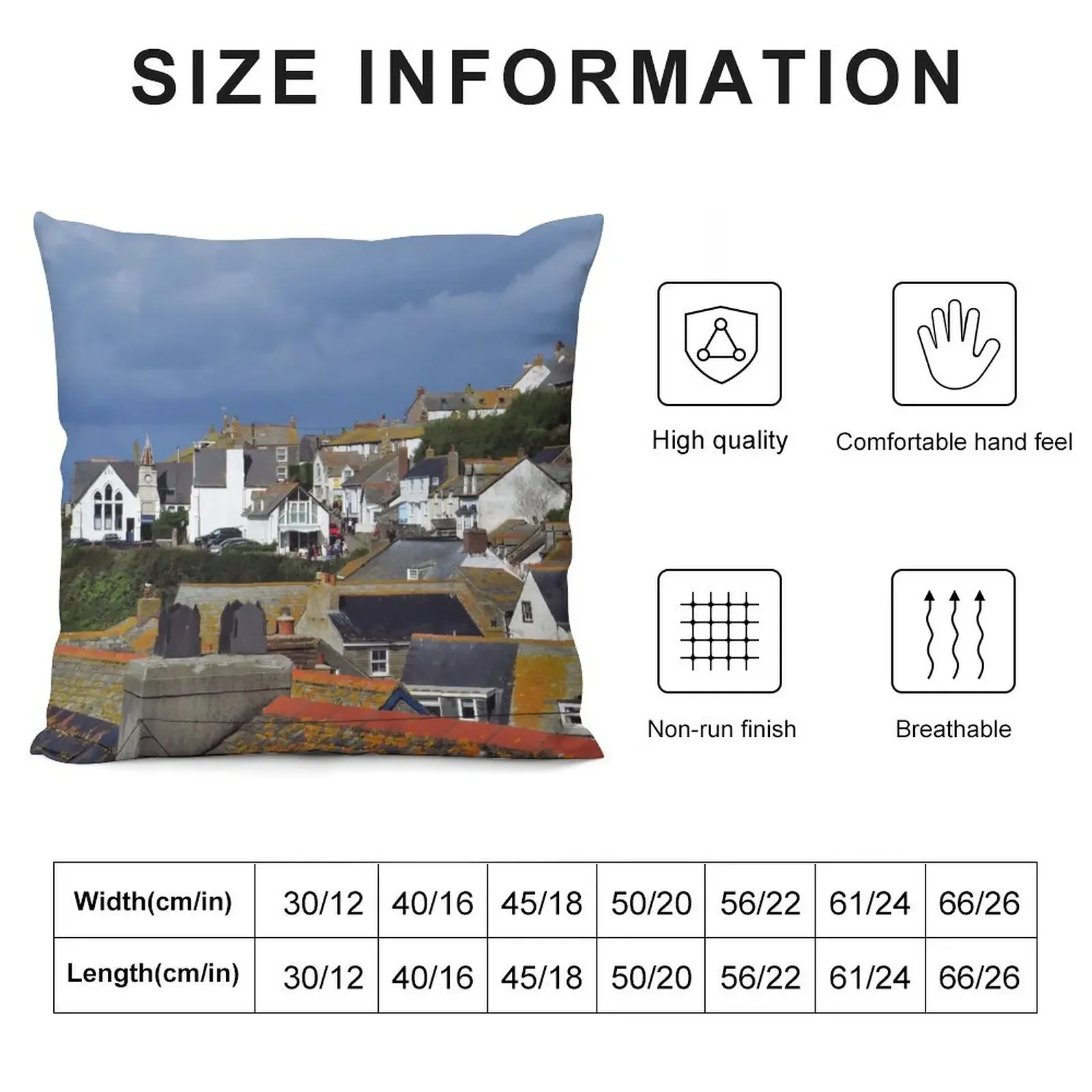 Roof Tops, Port Isaac Throw Pillow Elastic Cover For Sofa Decorative Cushions Ornamental Pillow pillow