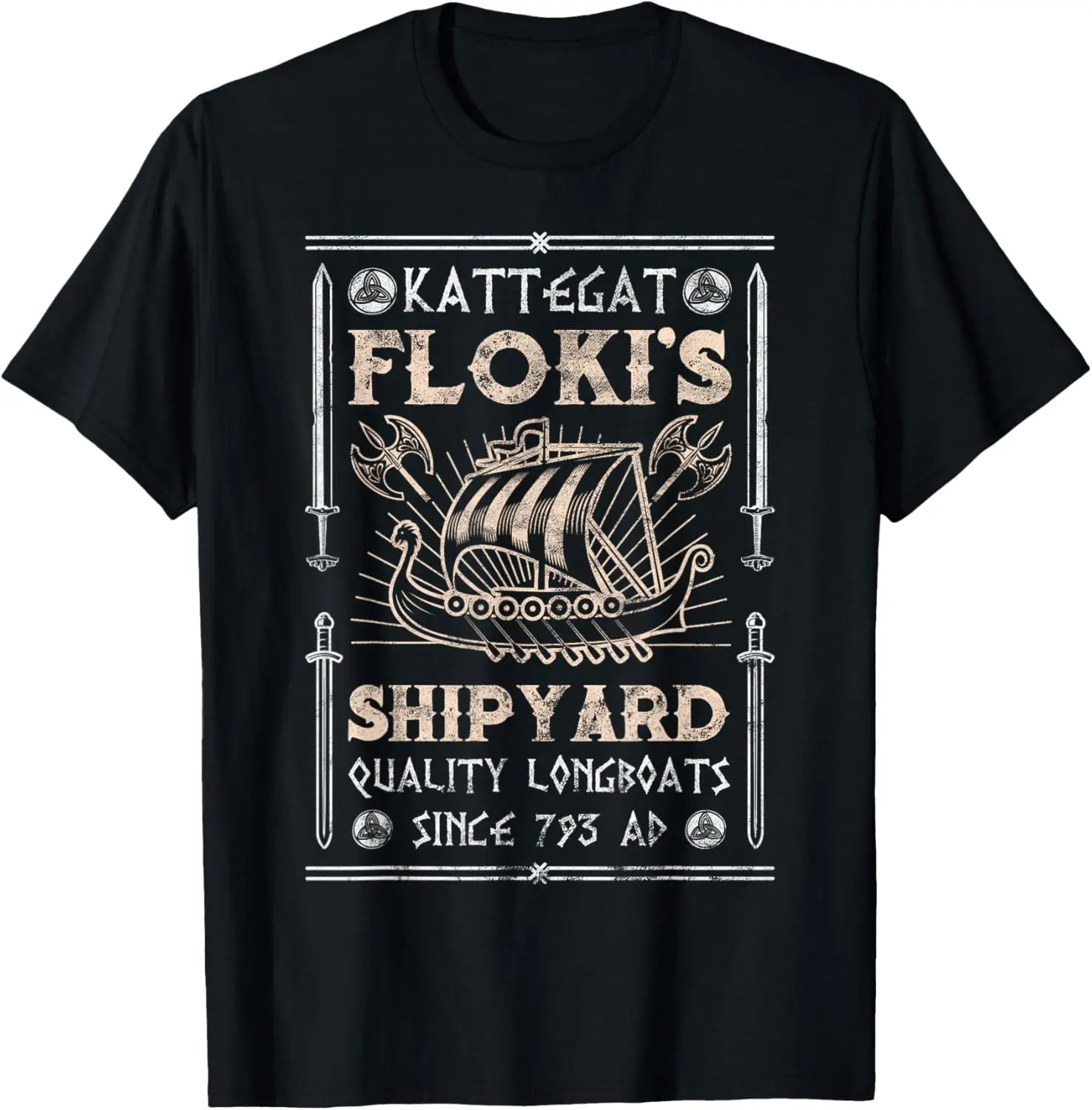 

Футболка скандинавской мифологии Kattegat Floki's Shipyard, 100% хлопок, с круглым вырезом и коротким рукавом, летняя повседневная мужская футболка, уличная одежда