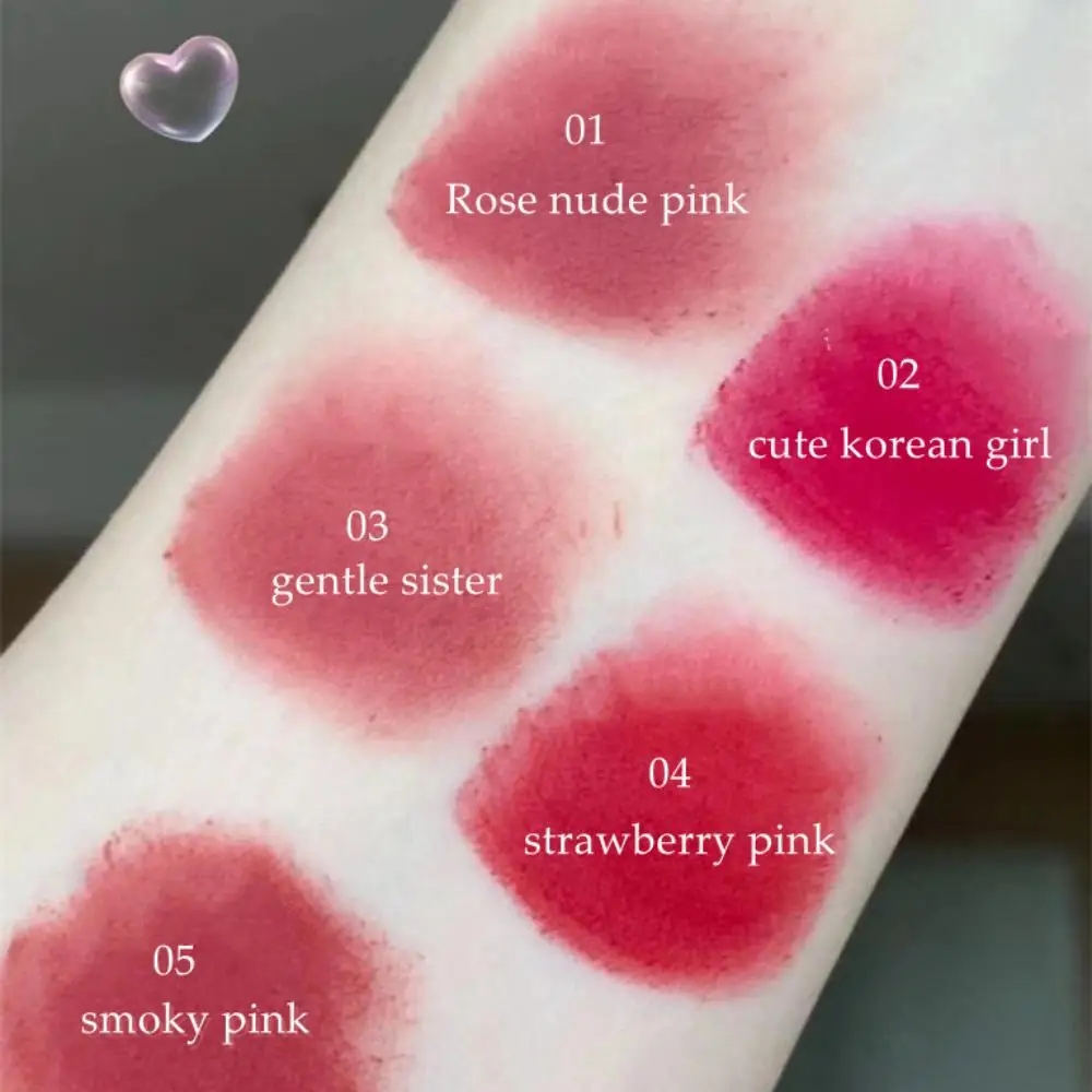 Cappuvini Nifty Bear Pink Series Lip Glaze Set Velvet Matte Smooth Texture Long-lasting Easy to Apply Lip Gloss