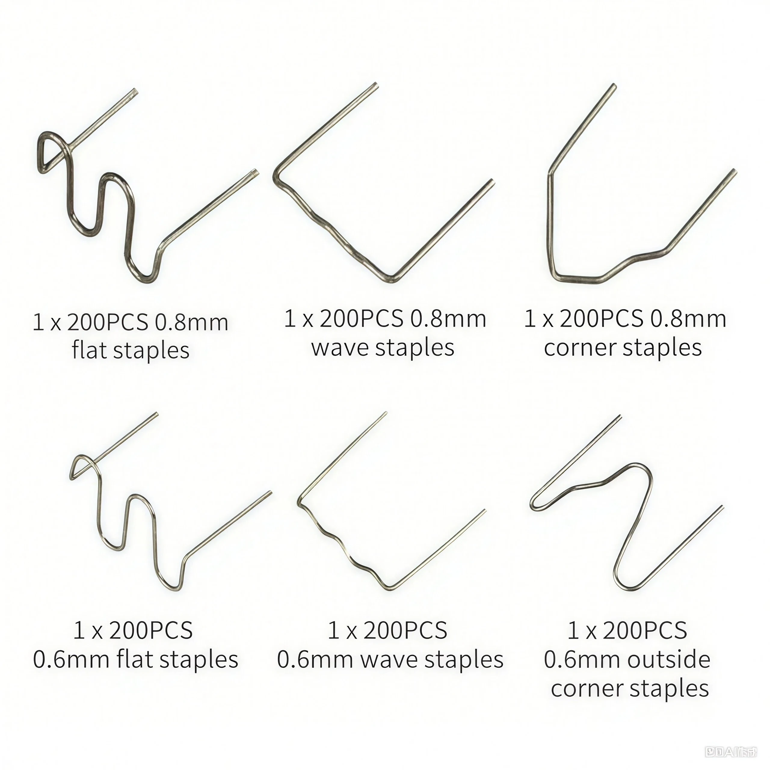 600/1200PCS Pre-Cut Wave Hot Rivets Plastic Welding Nails for Automobile Bumper Repair 0.6/0.8mm Car Plastic Maintenance Tools