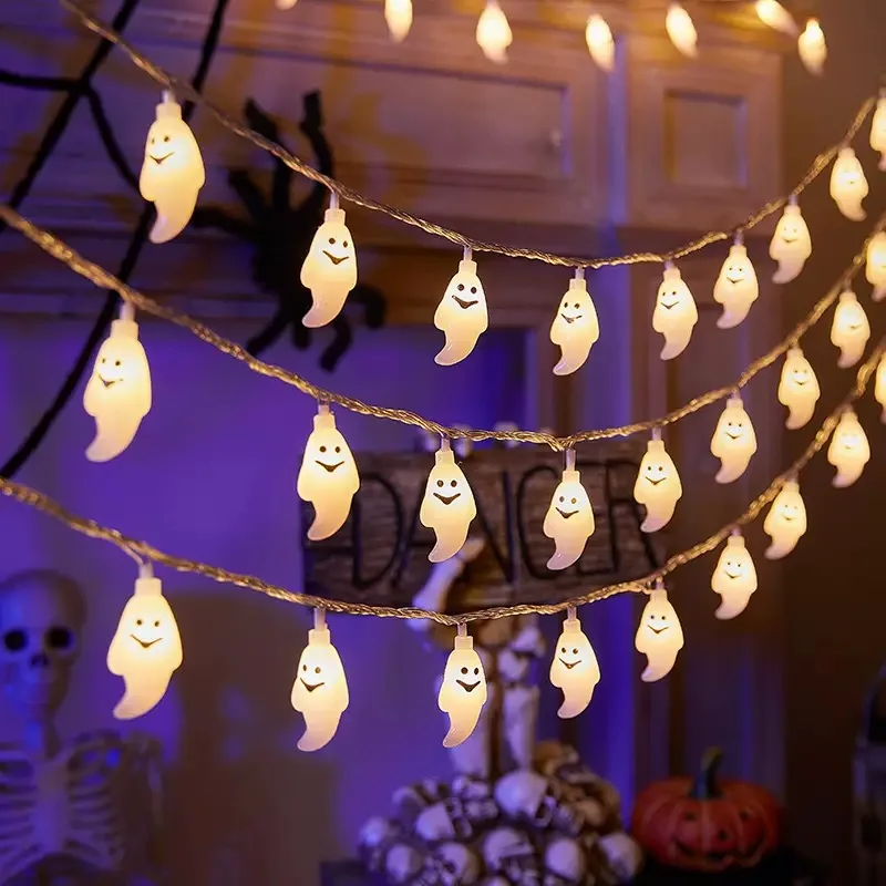 Rts Halloween Decorations Lights Pumpkin Spider Bat String Light Battery Operated for Indoor Halloween Party Decor for Home