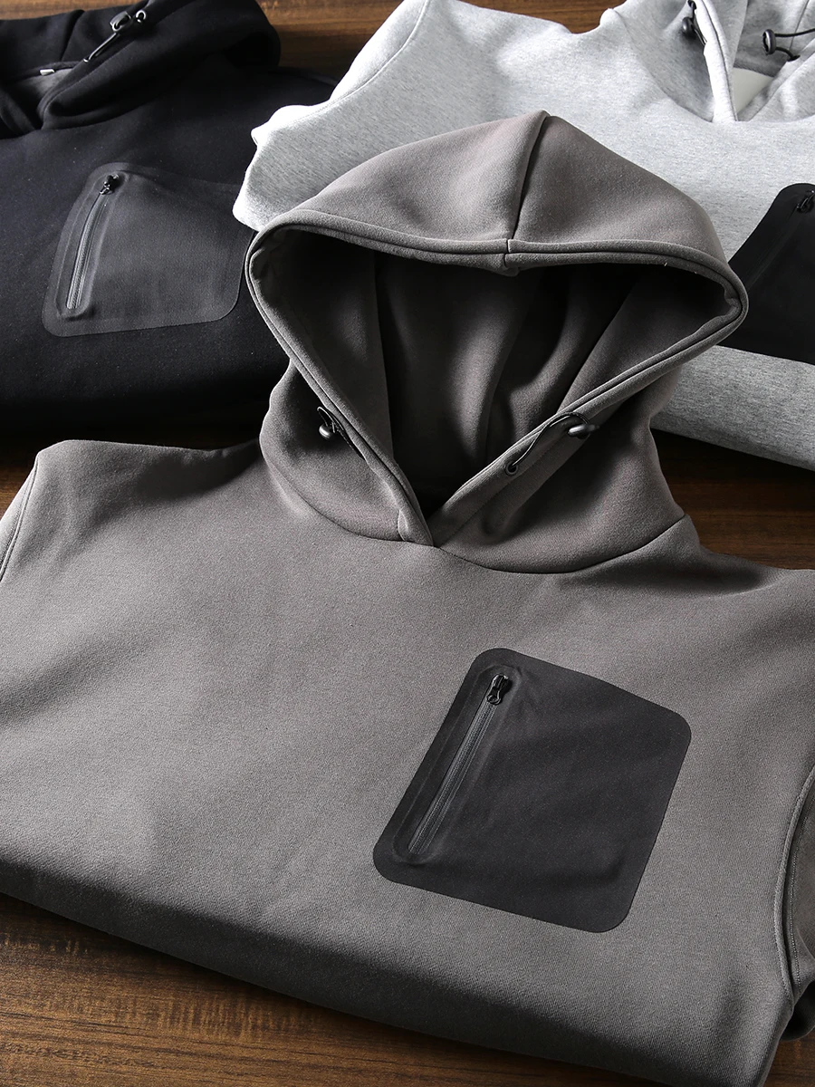 

Модный оверсайз худи-свитшот с цветным капюшоном, на флисовой подкладке, осенне-зимний, унисекс, повседневный, свободного кроя