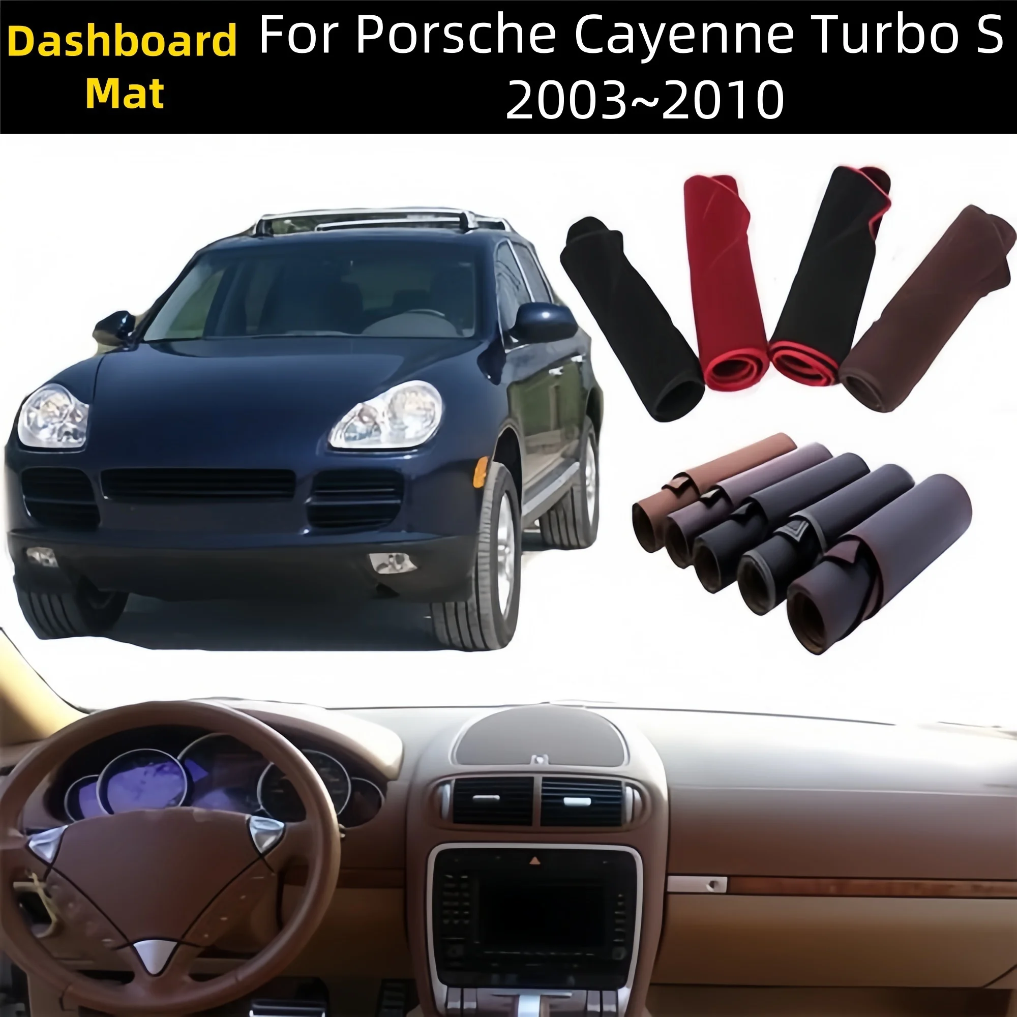 Car Dashboard Cover Pad for Porsche Cayenne Turbo S GTS 2003~2010 Anti-Slip Anti-UV Mat Shade Dashmat Protect Carpet Accessories