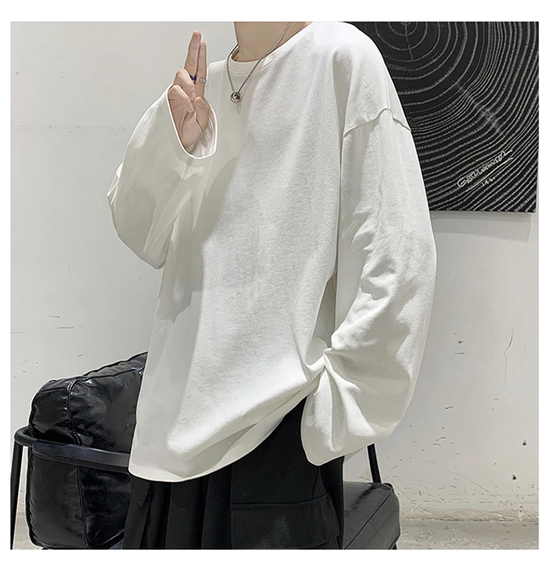 King Billion Baumwolle Oversize männer Frauen T-shirt Mann Lange ärmel Reine Farbe Männer t-shirt T-shirts Für Männlich Weiblich Tops 3
